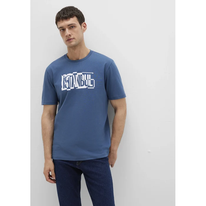 Mavi 0611789-90609 İstanbul Baskılı Mavi Tişört