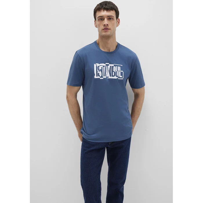 Mavi 0611789-90609 İstanbul Baskılı Mavi Tişört