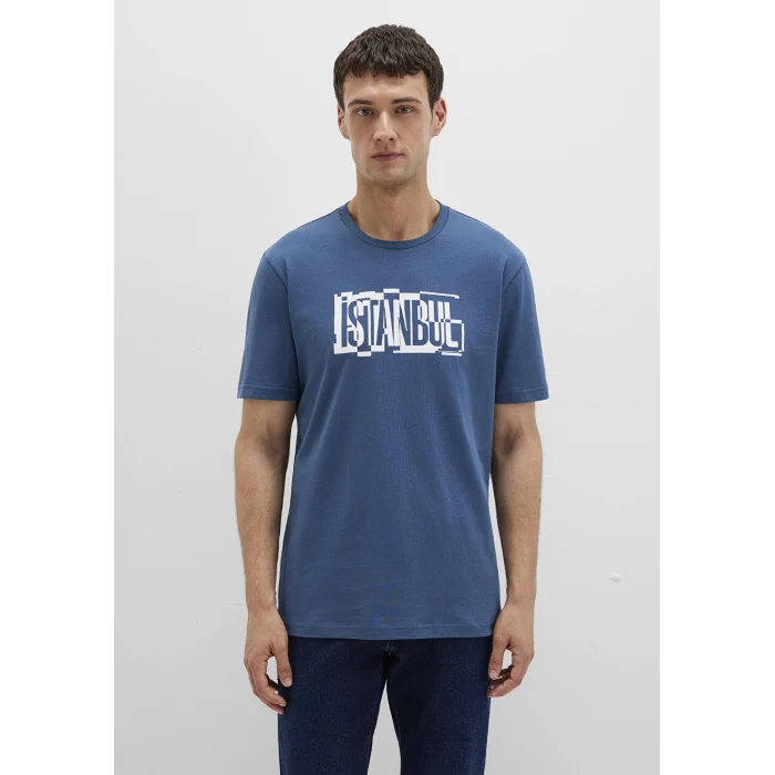Mavi 0611789-90609 İstanbul Baskılı Mavi Tişört