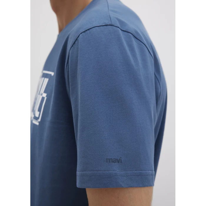 Mavi 0611789-90609 İstanbul Baskılı Mavi Tişört