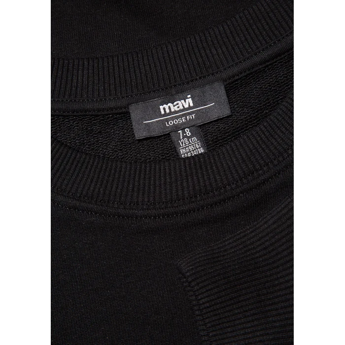 Mavi 6S10034-900 Mavi Logo Baskılı Siyah Sweatshirt