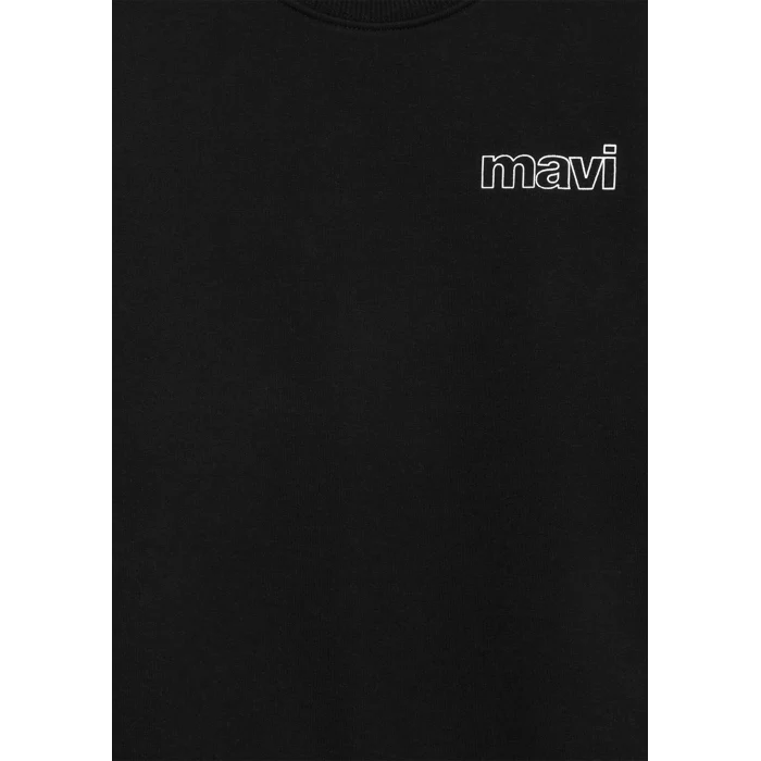 Mavi 6S10034-900 Mavi Logo Baskılı Siyah Sweatshirt