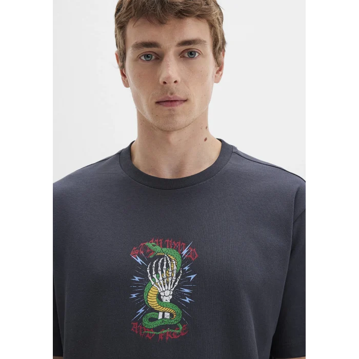 Mavi 0612929-80106 Sırt Baskılı Antrasit Tişört