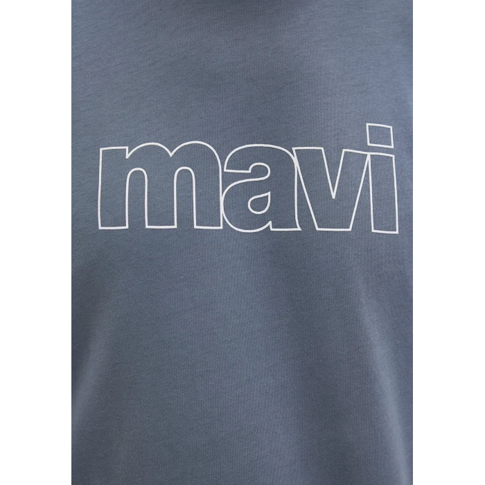 Mavi 065781-80889 Mavi Logo Baskılı Gri Tişört