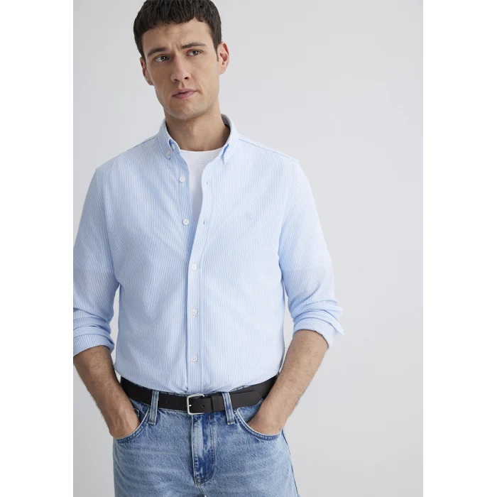Mavi 0211402-88654 Çizgili Mavi Gömlek