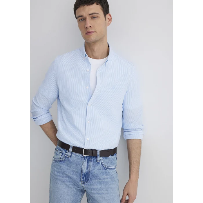 Mavi 0211402-88654 Çizgili Mavi Gömlek