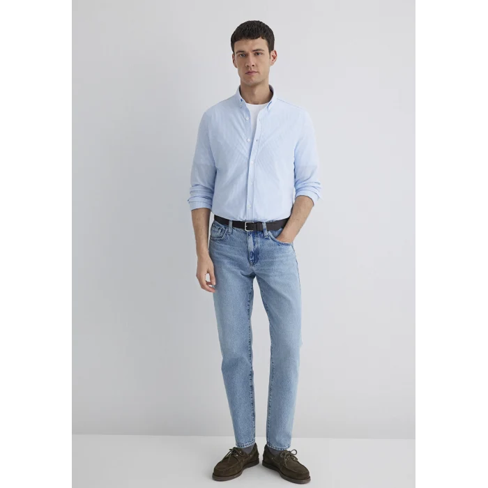 Mavi 0211402-88654 Çizgili Mavi Gömlek