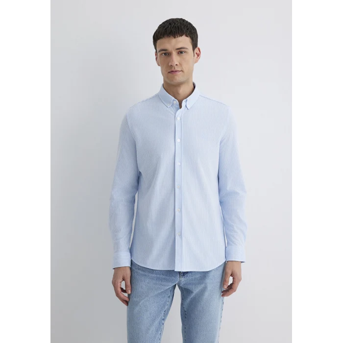Mavi 0211402-88654 Çizgili Mavi Gömlek