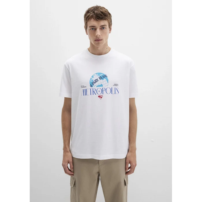 Mavi 0612918-620 Superman Baskılı Beyaz Tişört