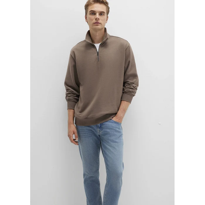 Mavi 0S10419-70380 Yarı Fermuarlı Kahverengi Sweatshirt