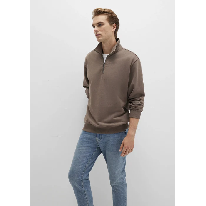 Mavi 0S10419-70380 Yarı Fermuarlı Kahverengi Sweatshirt