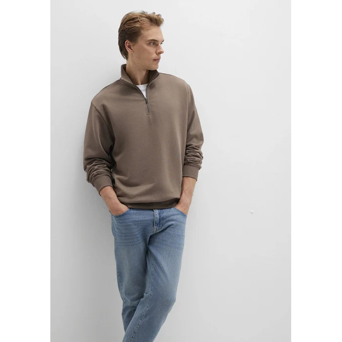 Mavi 0S10419-70380 Yarı Fermuarlı Kahverengi Sweatshirt