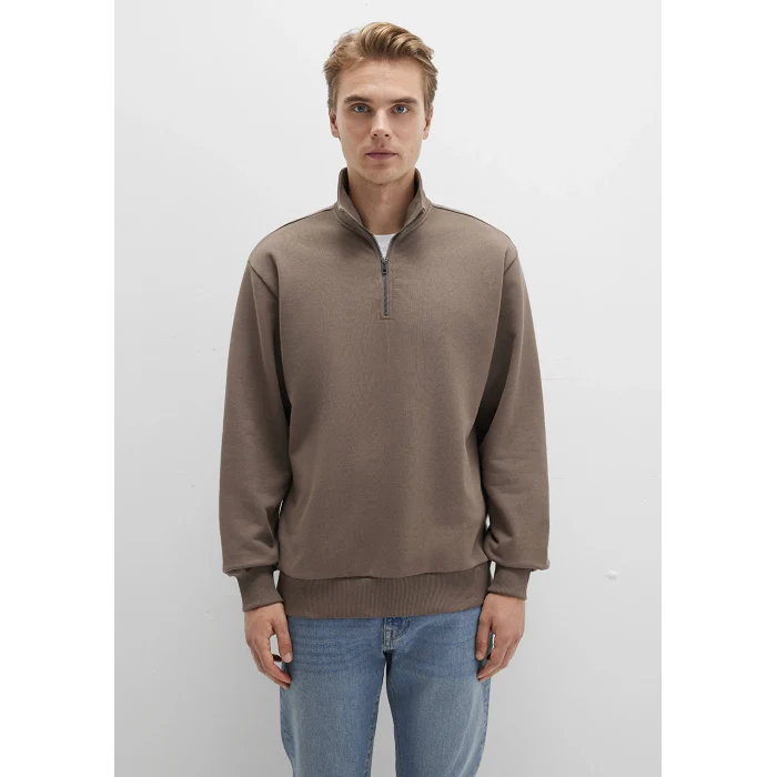 Mavi 0S10419-70380 Yarı Fermuarlı Kahverengi Sweatshirt