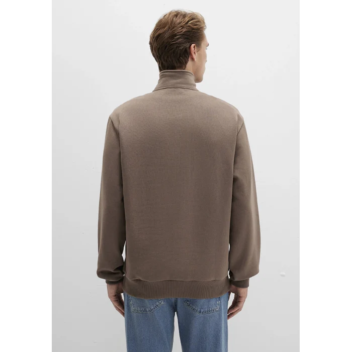 Mavi 0S10419-70380 Yarı Fermuarlı Kahverengi Sweatshirt