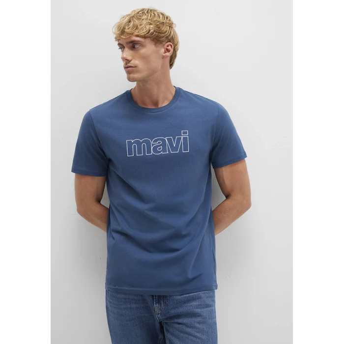 Mavi 065781-90609 Mavi Logo Baskılı Mavi Tişört