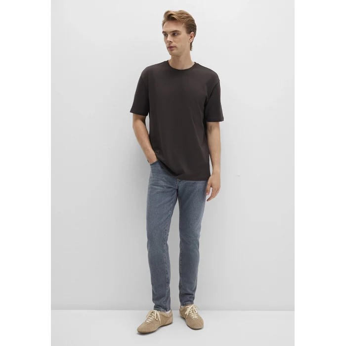 Mavi 0611596-70219 Bisiklet Yaka Kahverengi Basic Tişört