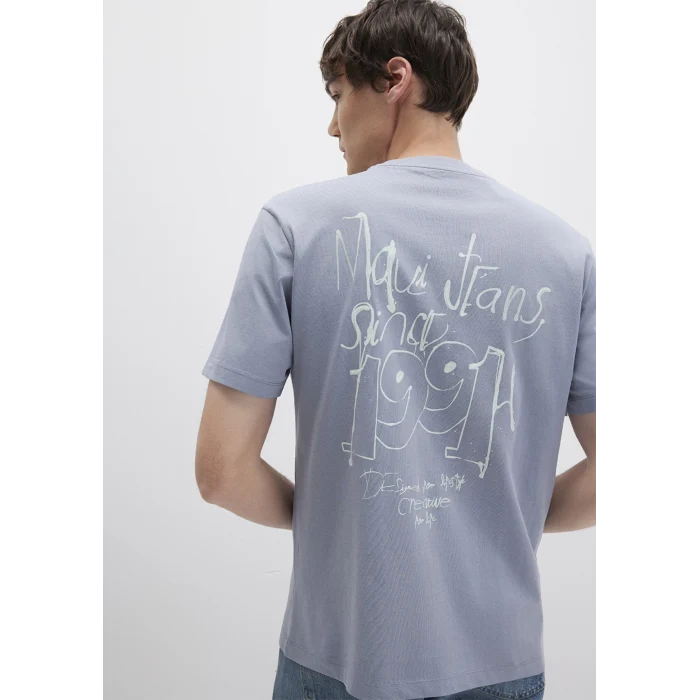 Mavi 0612908-86584 1991 Baskılı Mavi Tişört