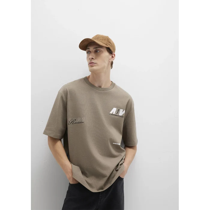 Mavi 0612912-70355 Baskılı Kahverengi Tişört