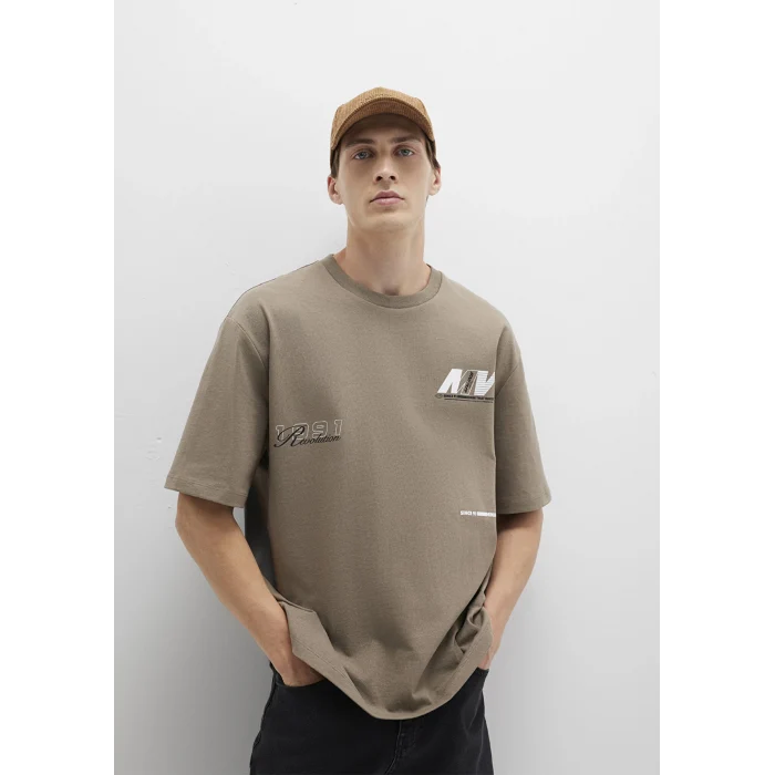 Mavi 0612912-70355 Baskılı Kahverengi Tişört