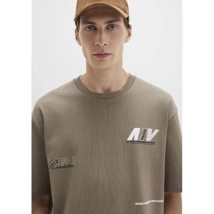 Mavi 0612912-70355 Baskılı Kahverengi Tişört