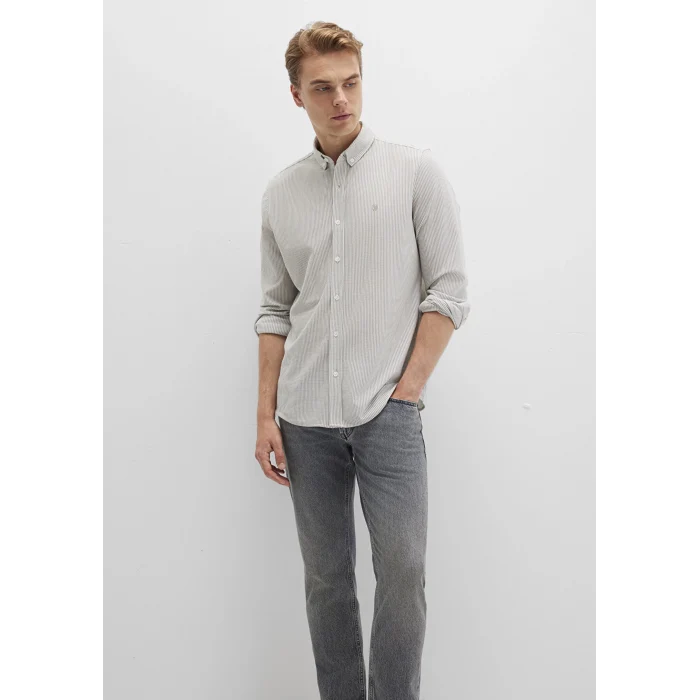 Mavi 0211402-91332 Çizgili Haki Gömlek