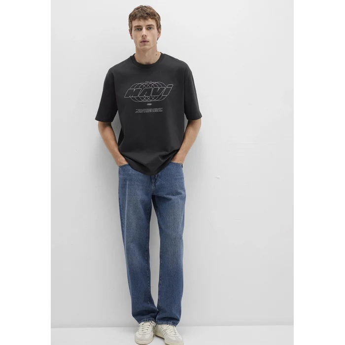 Mavi 0612911-70090 Mavi Baskılı Gri Tişört