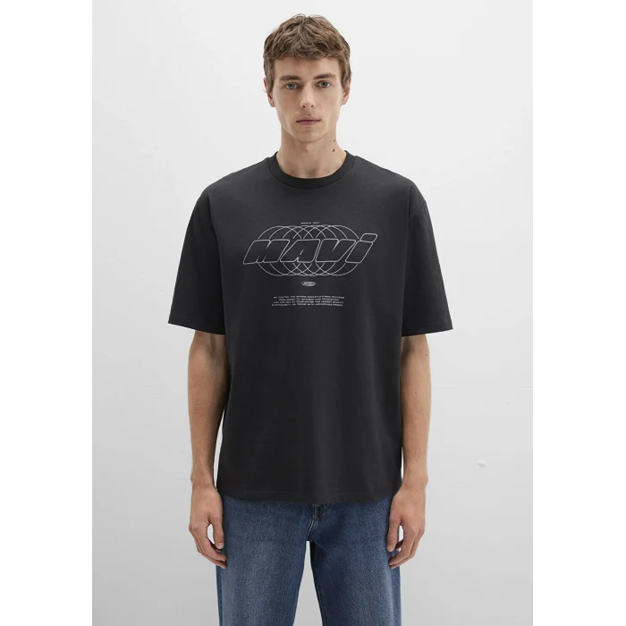 Mavi 0612911-70090 Mavi Baskılı Gri Tişört