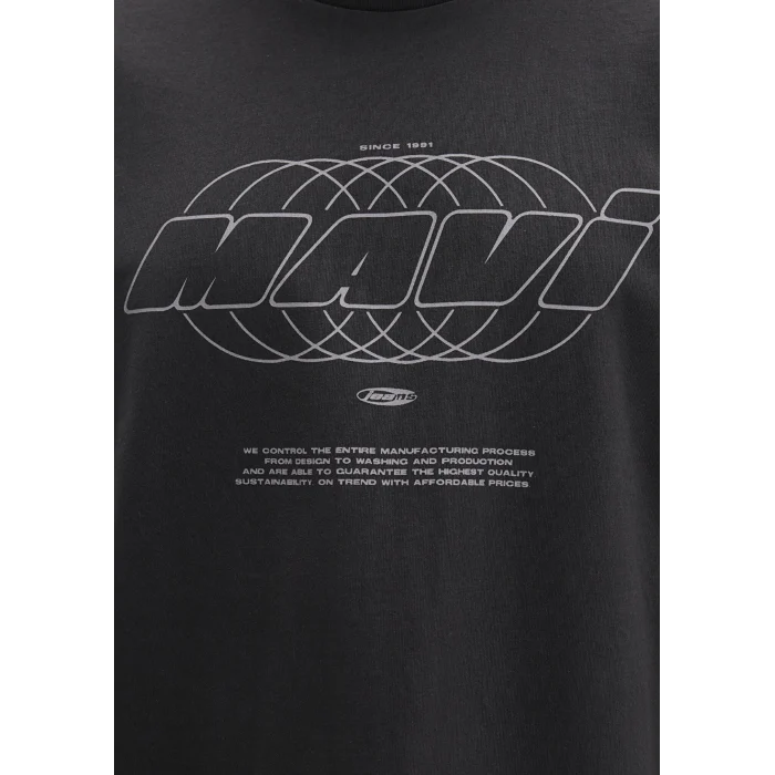 Mavi 0612911-70090 Mavi Baskılı Gri Tişört