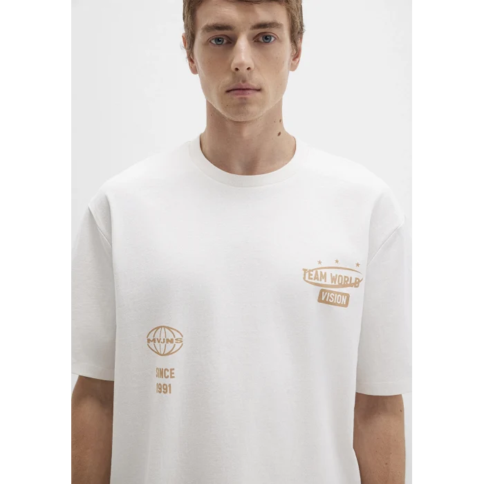 Mavi 0612913-84001 Baskılı Beyaz Tişört