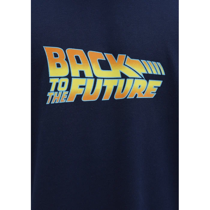 Mavi 0612925-89353 Back To The Future Baskılı Mavi Tişört