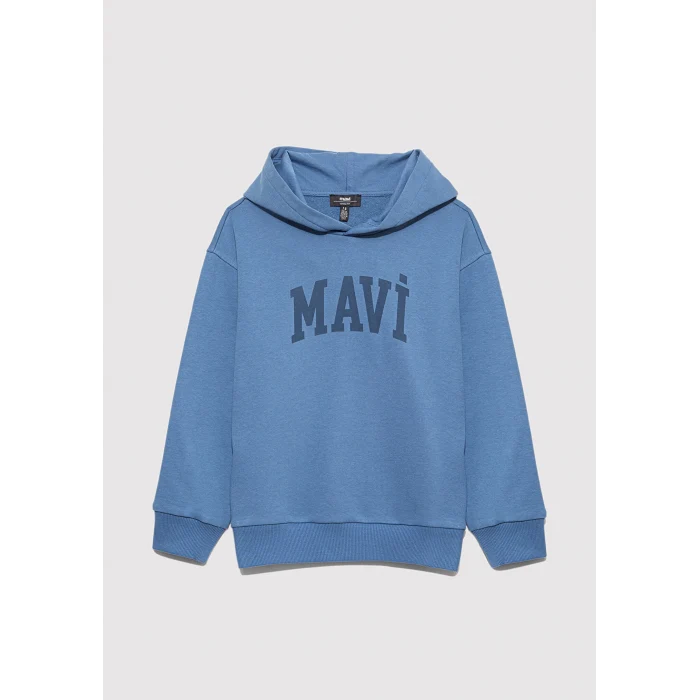 Mavi 6S10143-83767 Mavi Logo Baskılı Mavi Sweatshirt