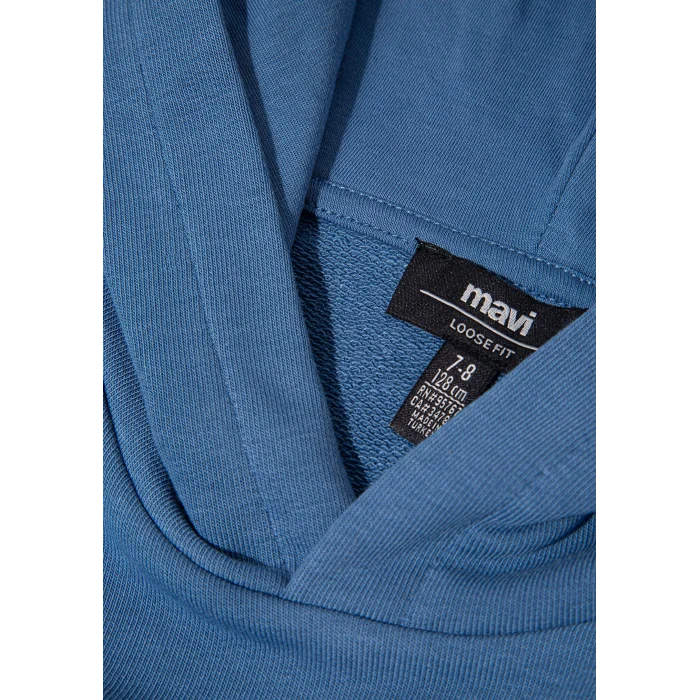 Mavi 6S10143-83767 Mavi Logo Baskılı Mavi Sweatshirt