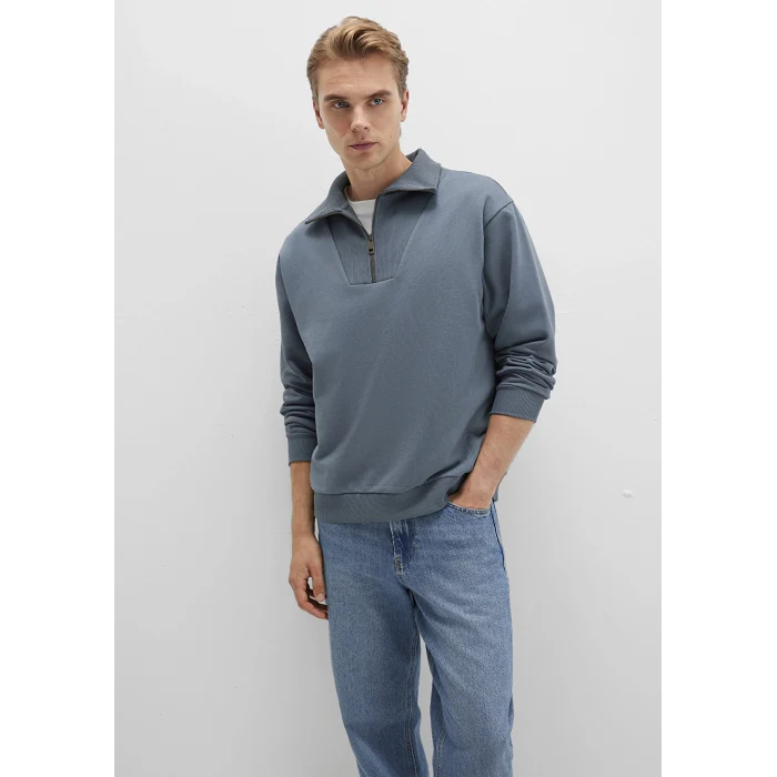 Mavi 0S10368-80889 Polo Yaka Gri Sweatshirt