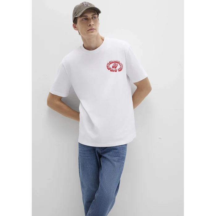 Mavi 0612898-620 Mavi Jeans Baskılı Beyaz Tişört