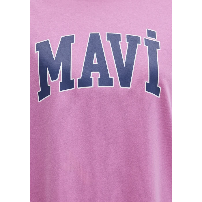 Mavi 1600843-71033 Mavi Logo Baskılı Pembe Tişört