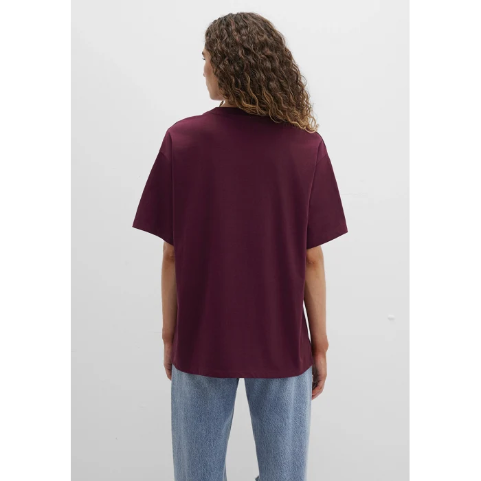 Mavi 1600843-90705 Mavi Logo Baskılı Bordo Tişört