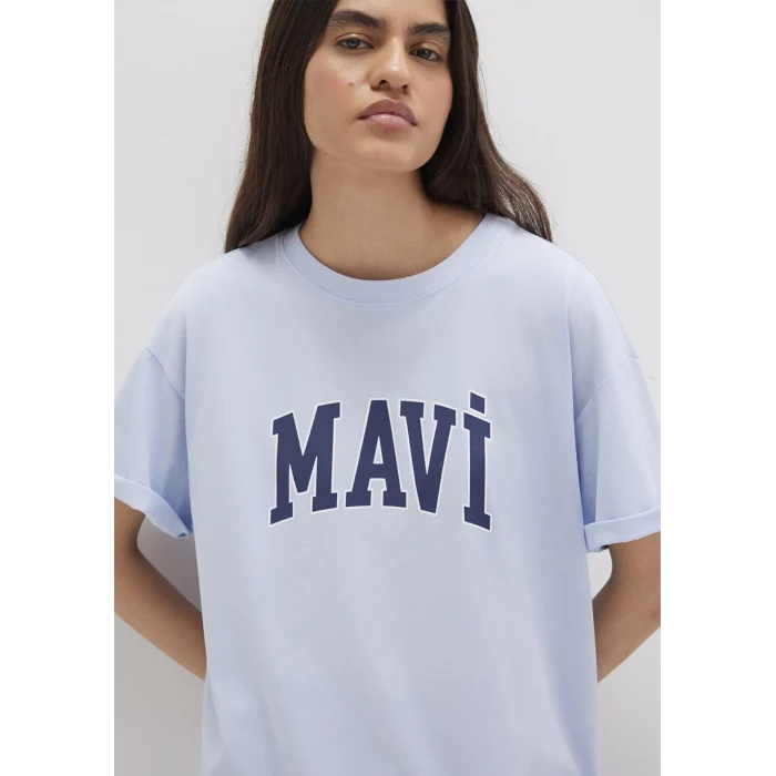 Mavi 1600843-70717 Mavi Logo Baskılı Mavi Tişört