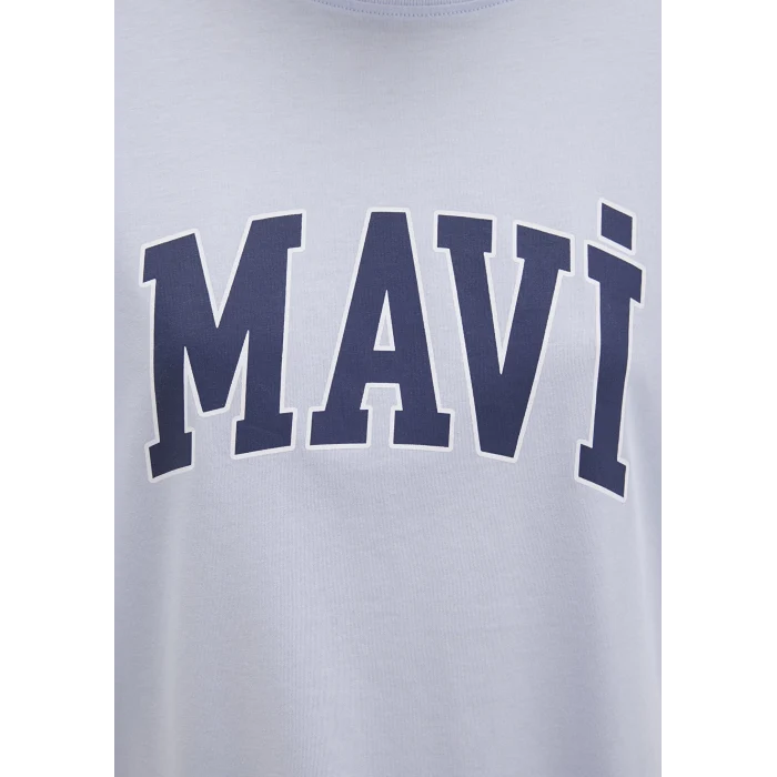 Mavi 1600843-70717 Mavi Logo Baskılı Mavi Tişört