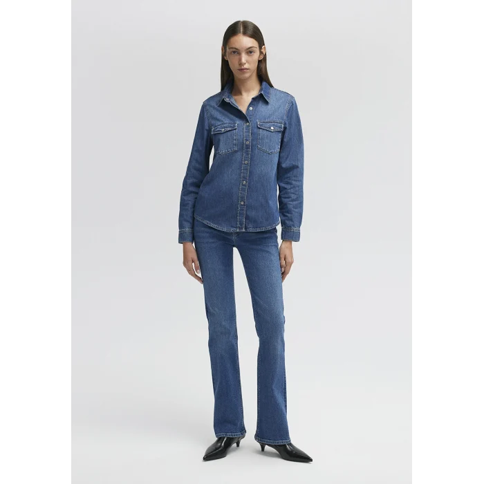 Mavi 1210662-86490 Merida Real Blue Koyu Mavi Jean Gömlek