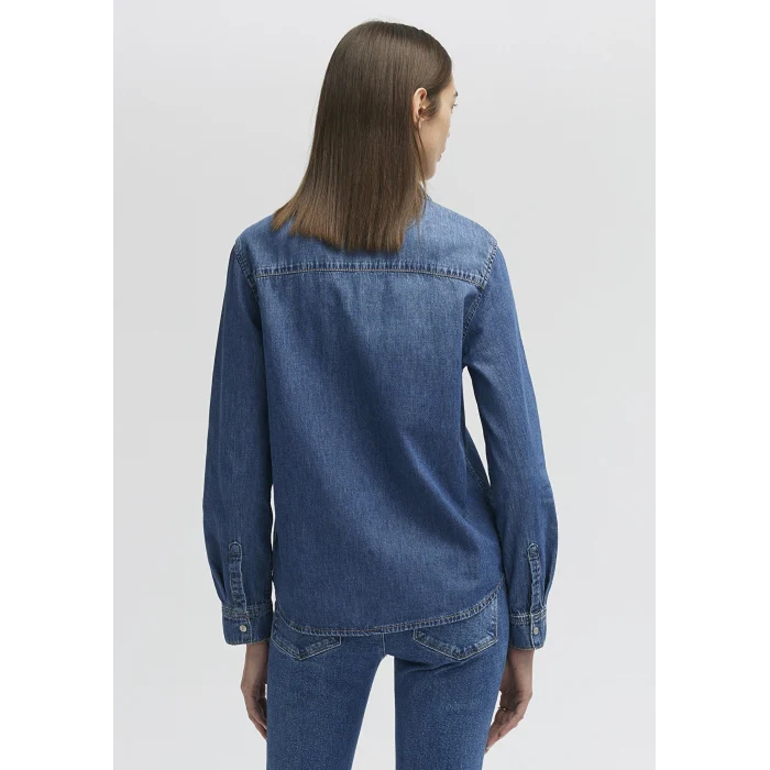 Mavi 1210662-86490 Merida Real Blue Koyu Mavi Jean Gömlek