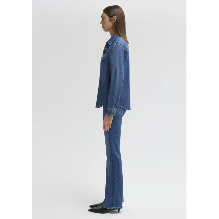 Mavi 1210662-86490 Merida Real Blue Koyu Mavi Jean Gömlek