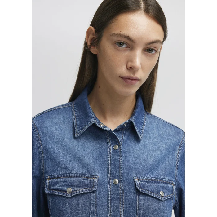 Mavi 1210662-86490 Merida Real Blue Koyu Mavi Jean Gömlek