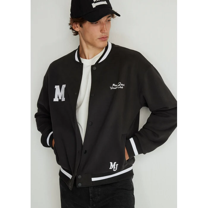 Mavi 0S10167-900 M Logo Baskılı Siyah Kolej Ceketi