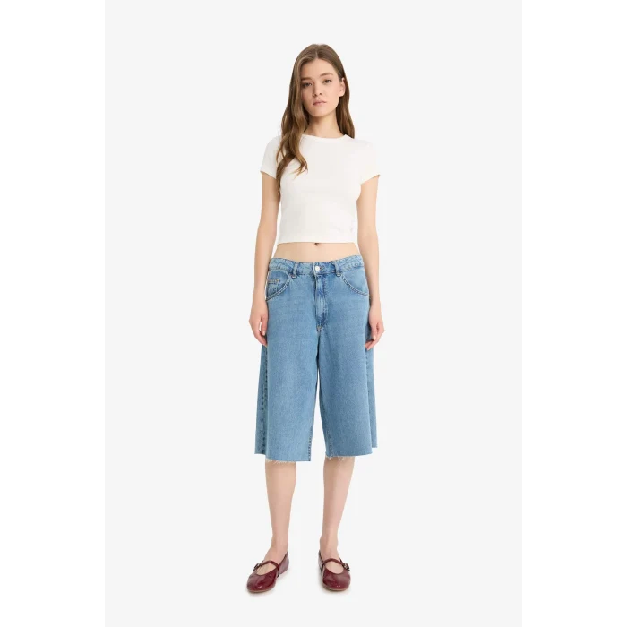 Defacto E0287 Beyaz Coool Fitted Bisiklet Yaka Basic Düz Fitilli Kaşkorse Kısa Kollu Beyaz Tişört