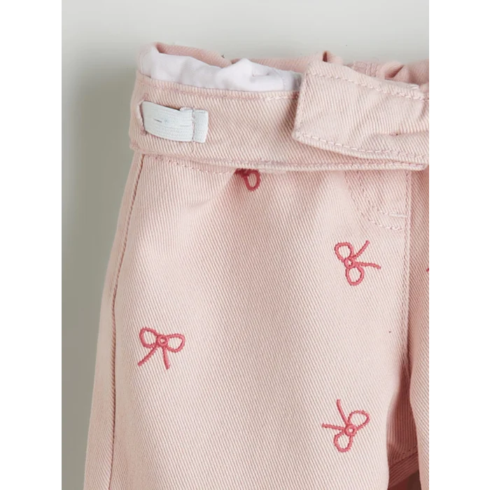 LCW Kids Pembe Beli Lastikli Kız Çocuk Pantolon