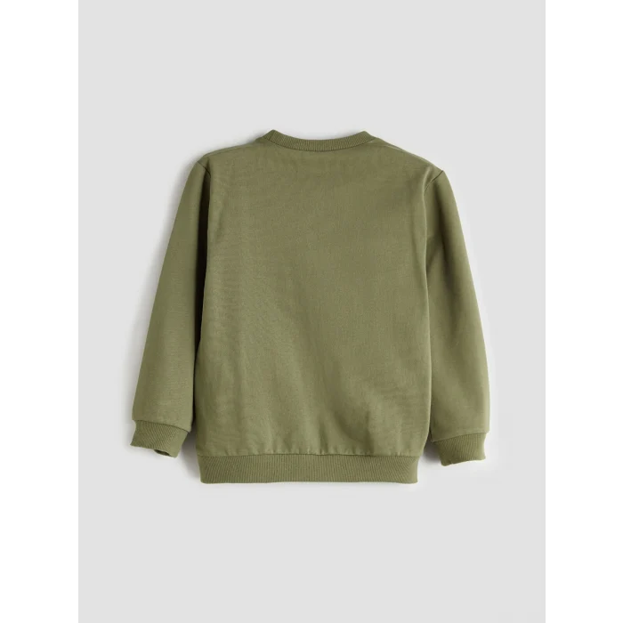 LCW Kids Haki Dinazor Baskılı Erkek Çocuk Sweatshirt ve Eşofman Alt 2li