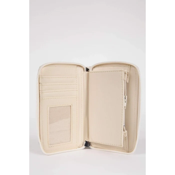 Defacto B3772 Çok Renkli Kadın Kalp Desenli Suni Deri Cüzdan