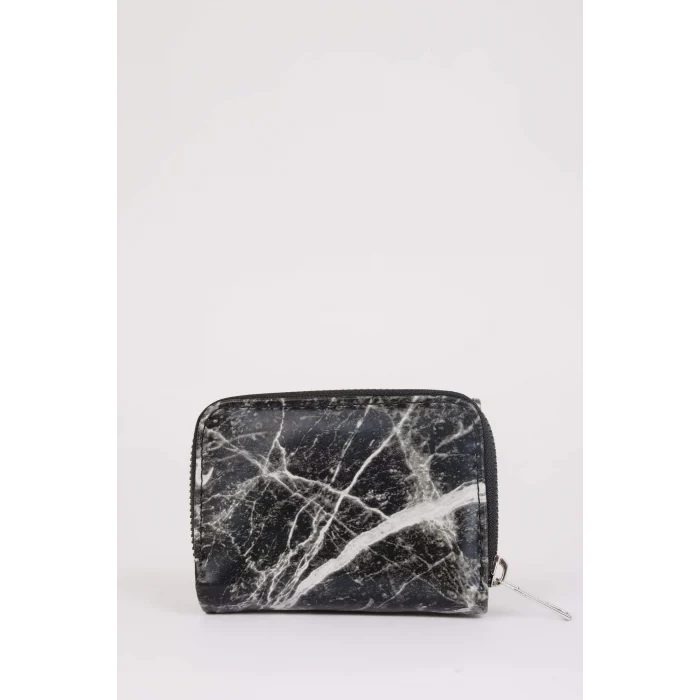 Defacto E2651 Siyah Kadın Mermer Baskılı Suni Deri Cüzdan