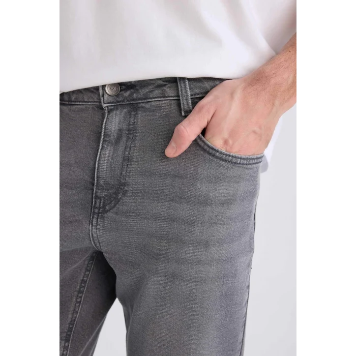 Defacto D9837 Gri Sergio Regular Fit Normal Kalıp Normal Bel Boru Paça Jean Pantolon