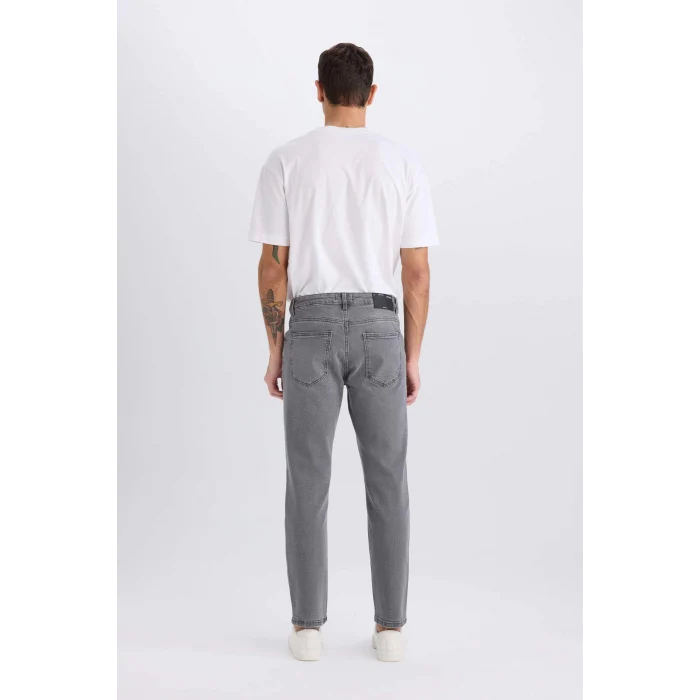 Defacto D9837 Gri Sergio Regular Fit Normal Kalıp Normal Bel Boru Paça Jean Pantolon